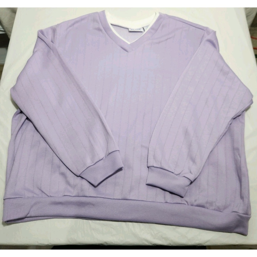 Blair‎ Womens Sweatshirt Ribbwd V-neck Size 3X Lavender